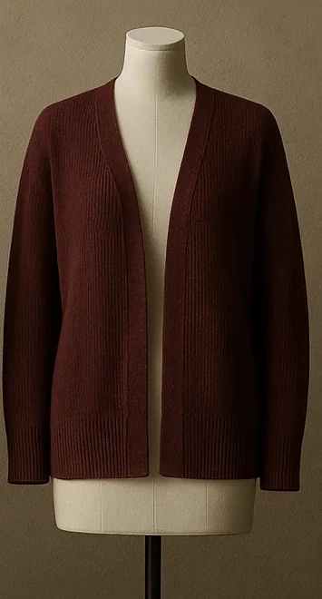 Lammwoll-Cardigan Oxblood